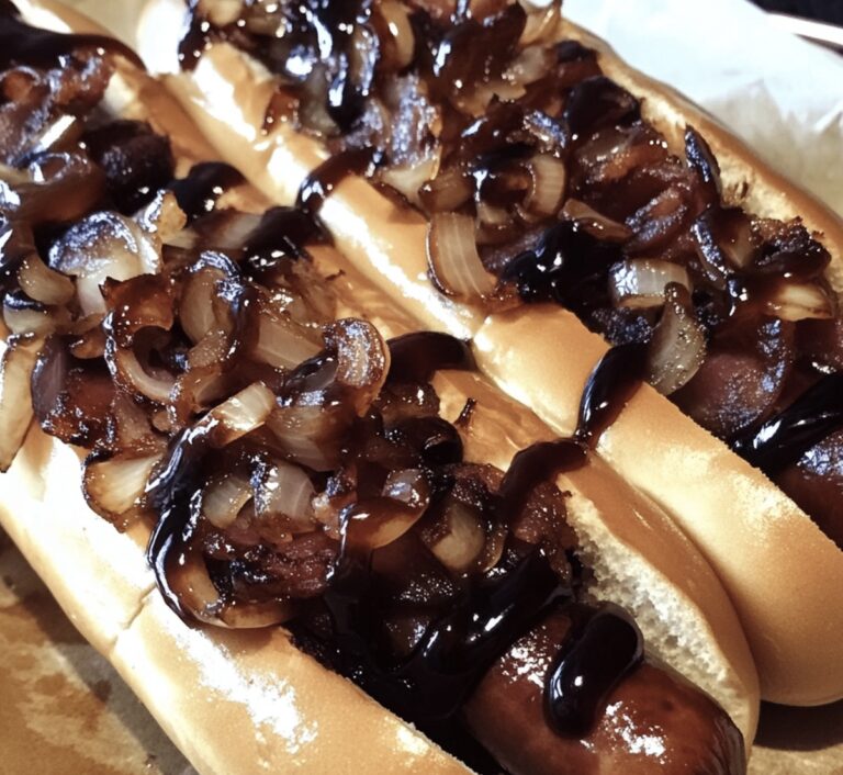 Winter Bbq Bacon Dogs With Bourbon-Glazed Onions Recipe