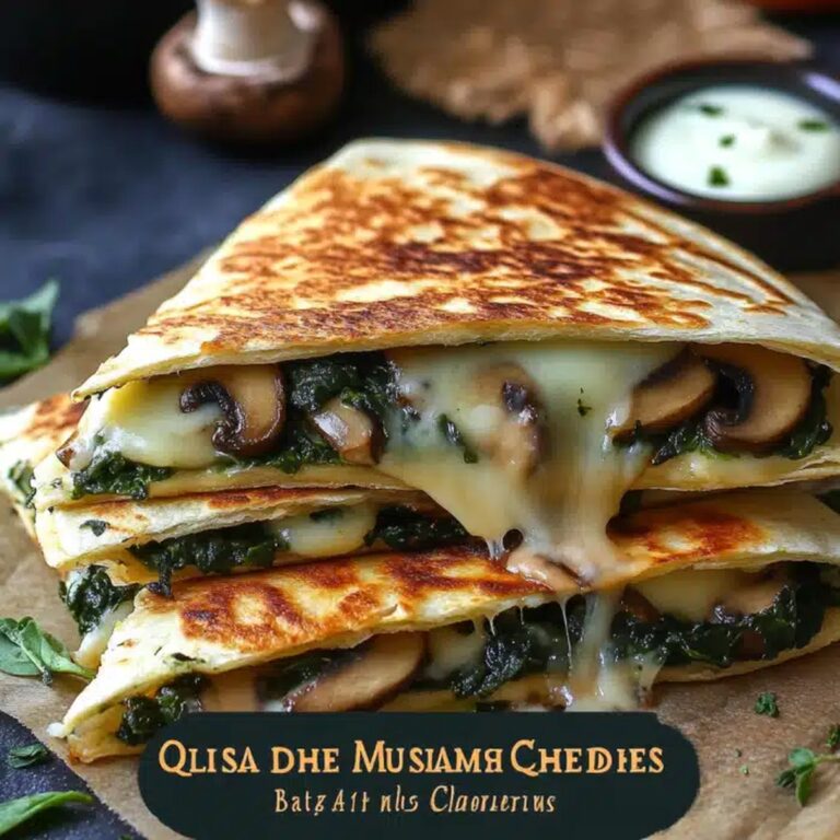 Baked Spinach Mushroom Quesadillas Recipe