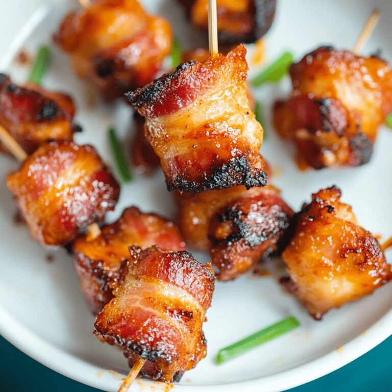 Crispy Air Fryer Sweet And Spicy Bacon Wrapped Chicken Bites Recipe