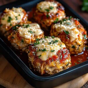 Garlic Parmesan Chicken Meatloaves Recipe