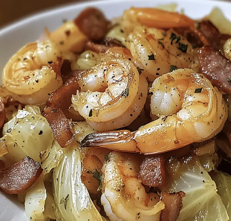 Sizzling Fried Cabbage With Shrimp & Sausage Recipe
