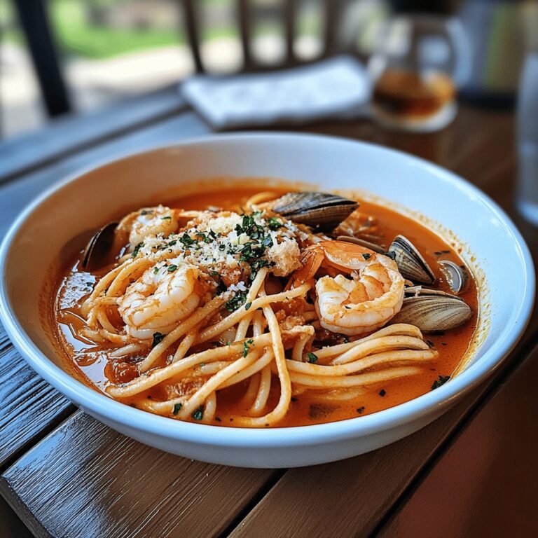 Seafood Linguine With Shrimp, Lump Crab & Clams In A Tomato Sauce Soup Recipe