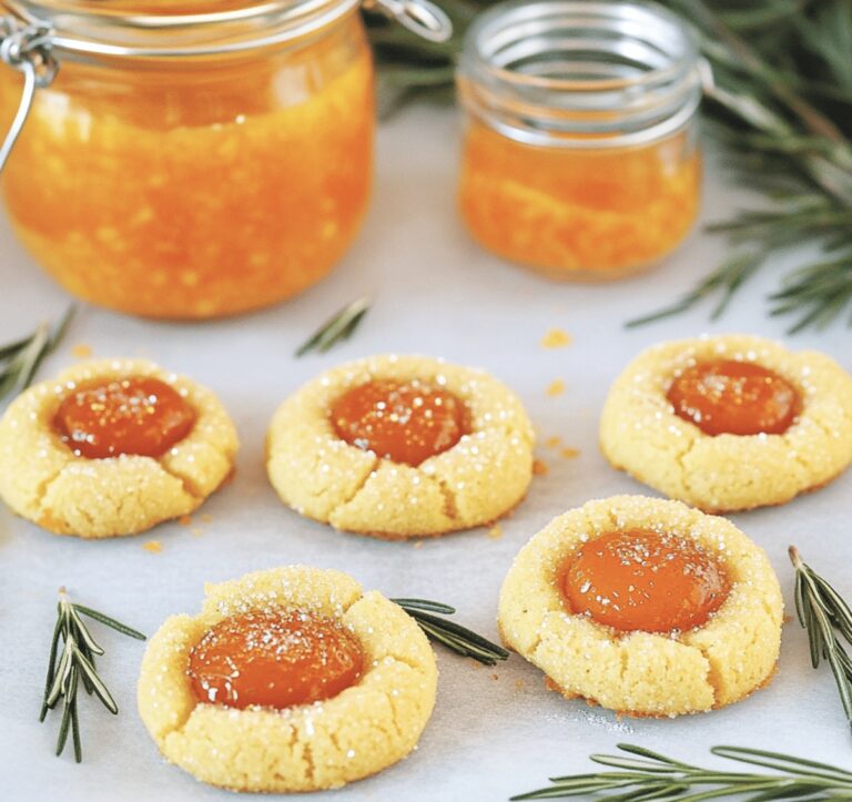 Golden Apricot Rosemary Thumbprint Cookies Recipe