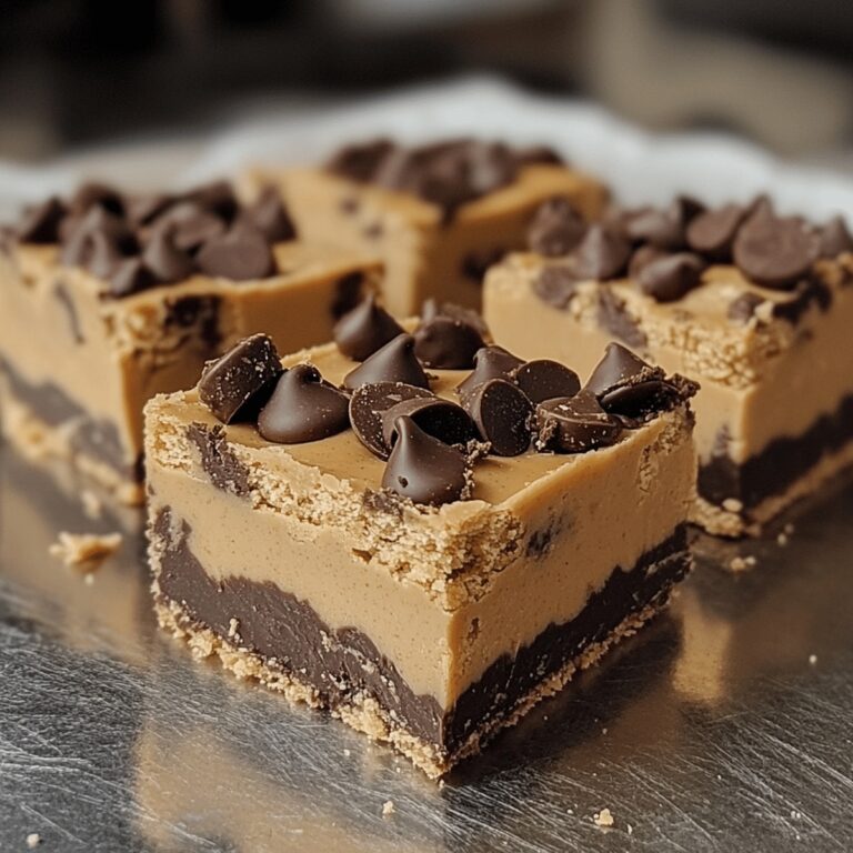 Creamy Peanut Butter & Cookie Dough Fudge Bars Recipe