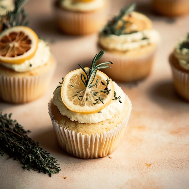 Vibrant Lemon, Thyme, And Rosemary Cupcakes Recipe