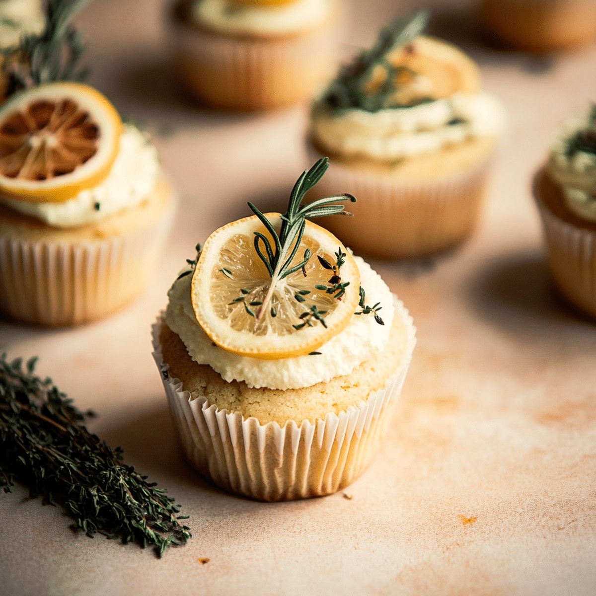 Vibrant Lemon, Thyme, And Rosemary Cupcakes Recipe