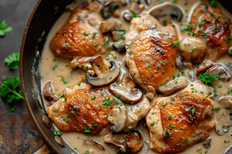 Skillet Chicken And Mushroom Wine Sauce Recipe