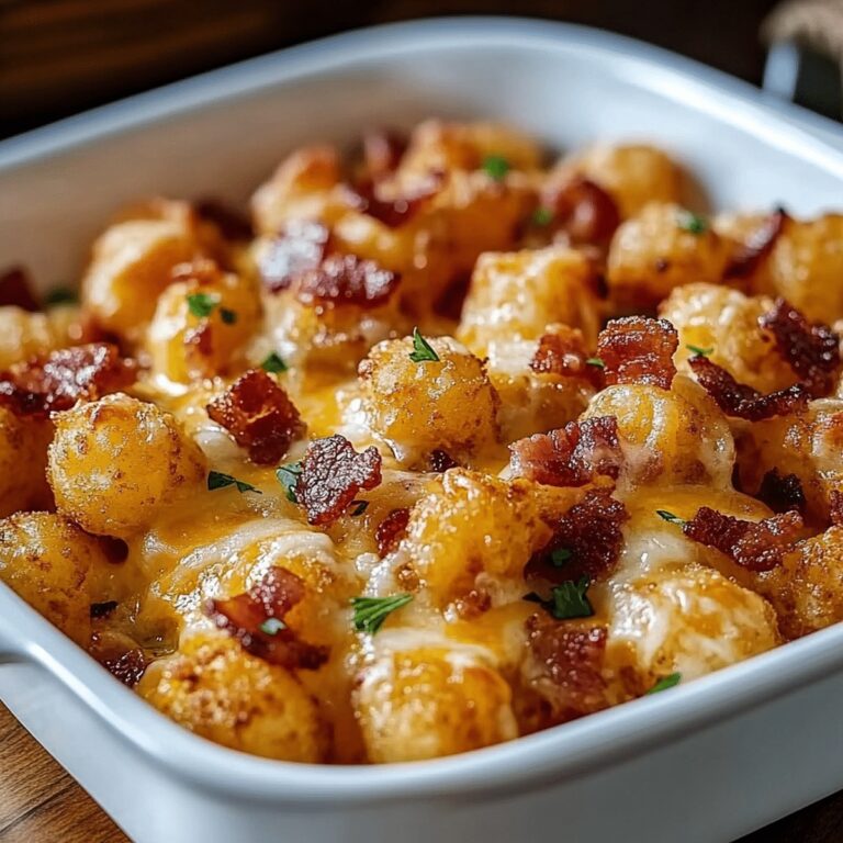 Loaded Bacon Ranch Tater Tot Bake With Cheddar Cheese Recipe