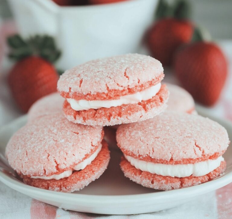 Fluffy Strawberry Cake Mix Sandwich Cookies Recipe