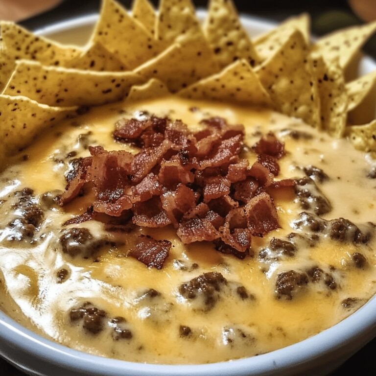Sizzling Bacon Cheeseburger Queso Dip Recipe