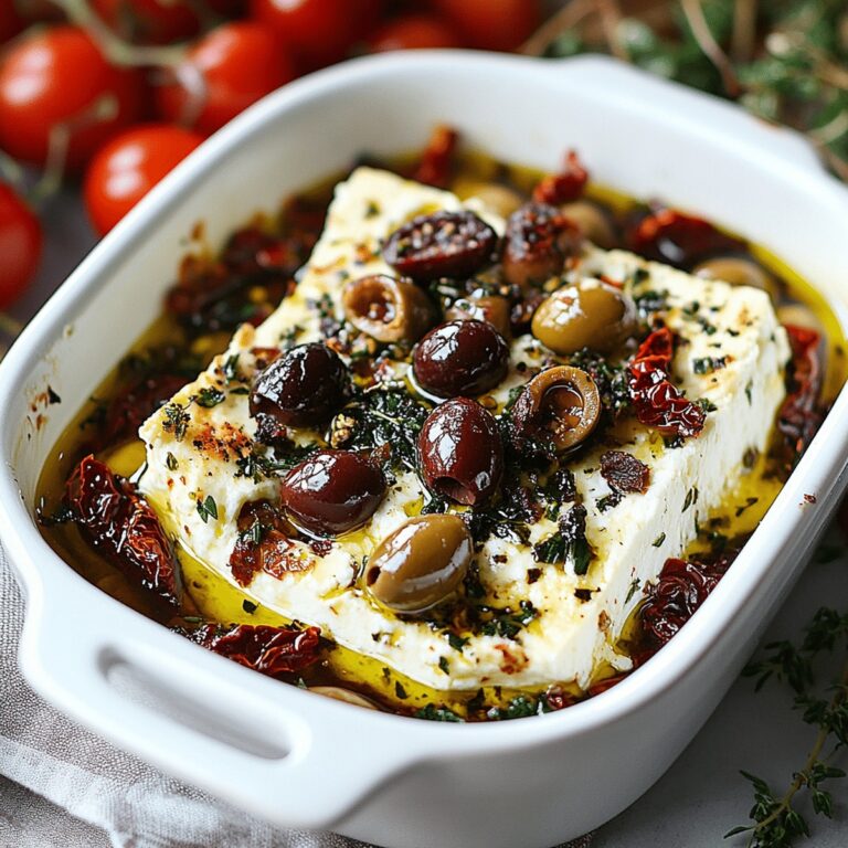 Vibrant Mediterranean Baked Feta With Olives And Sun-Dried Tomatoes Recipe