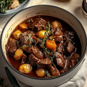 Rustic Homemade Beef Bourguignon Recipe