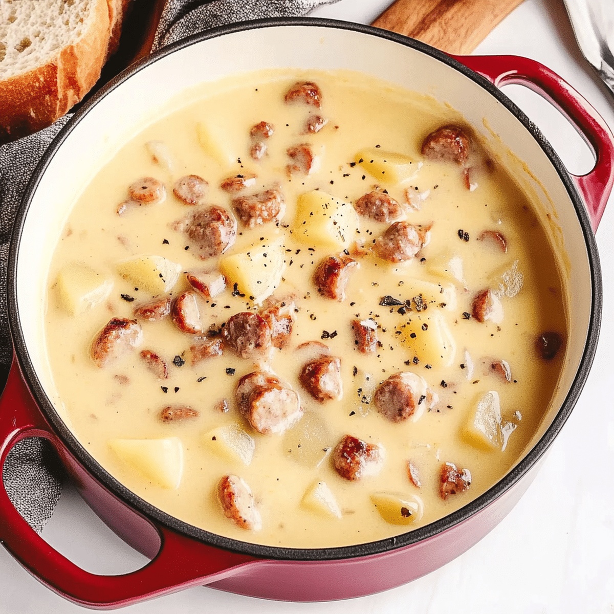 Cheesy Sausage Potato Soup Recipe
