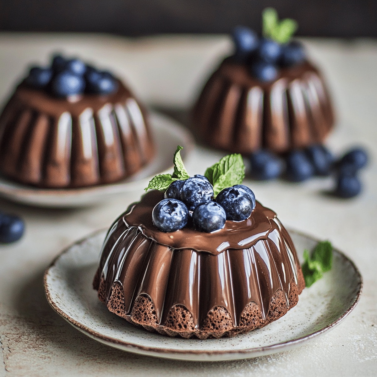Indulgent Triple Chocolate Mini Bundt Cakes Recipe