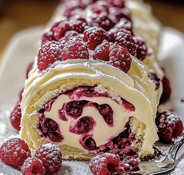 Elegant Raspberry White Chocolate Cake Roll Recipe