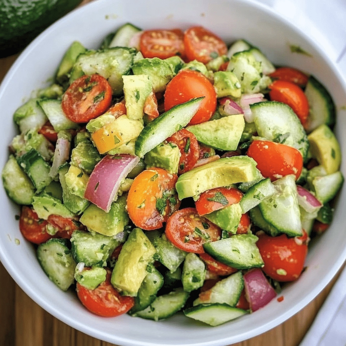 Fresh Cucumber Tomato Avocado Salad Recipe