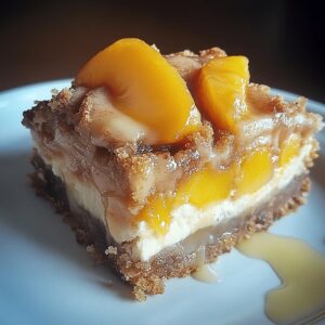 Peach Cobbler Cheesecake Bars Recipe