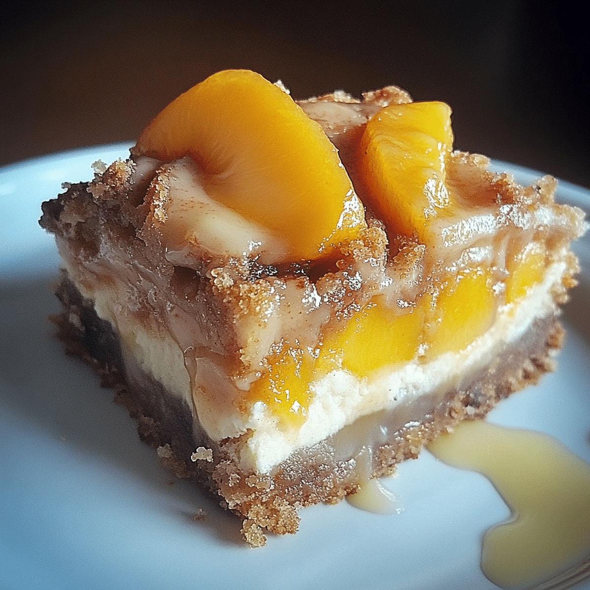 Peach Cobbler Cheesecake Bars Recipe