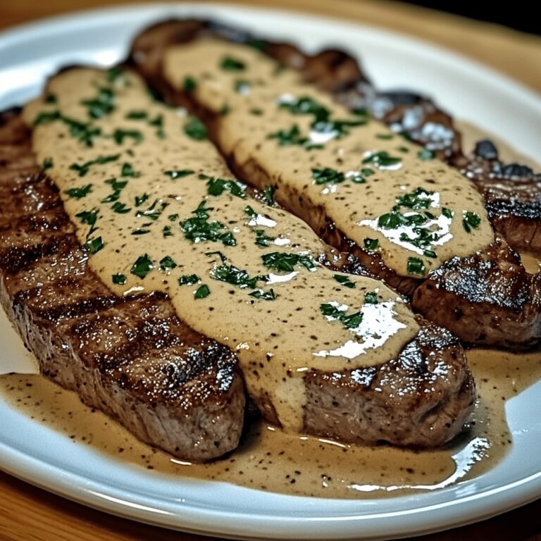 Juicy Steak With Creamy Garlic Sauce Recipe