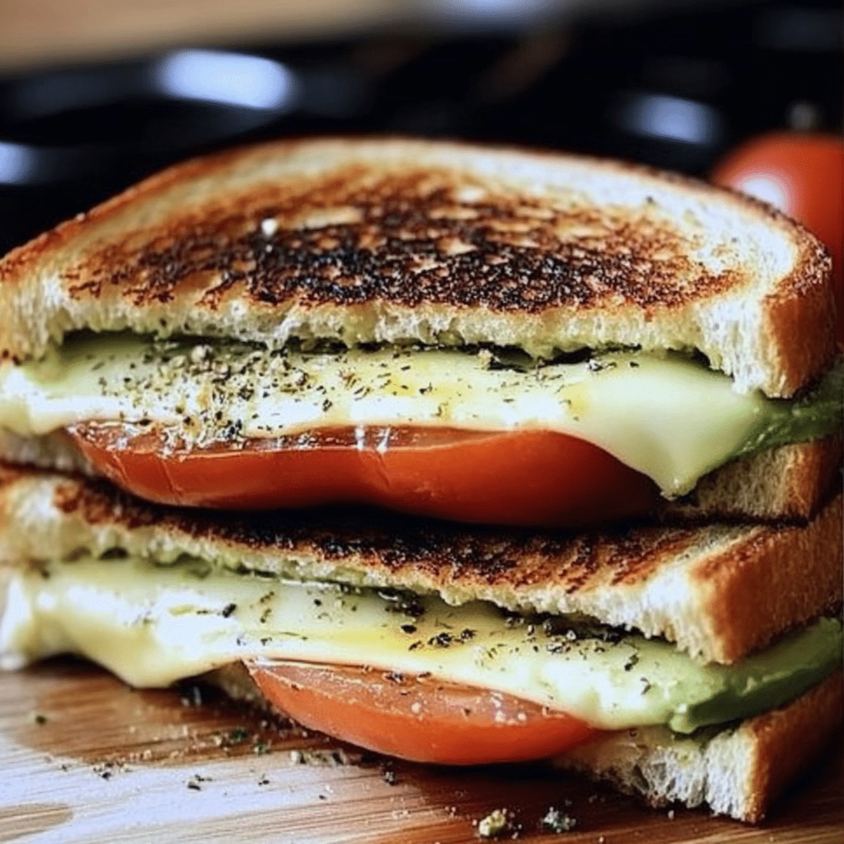 Avocado, Mozzarella, And Tomato Grilled Cheese Recipe