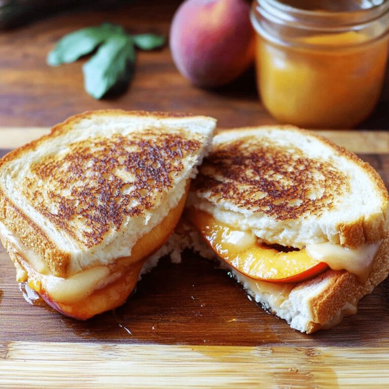 Gourmet Peach White Cheddar Grilled Cheese Recipe