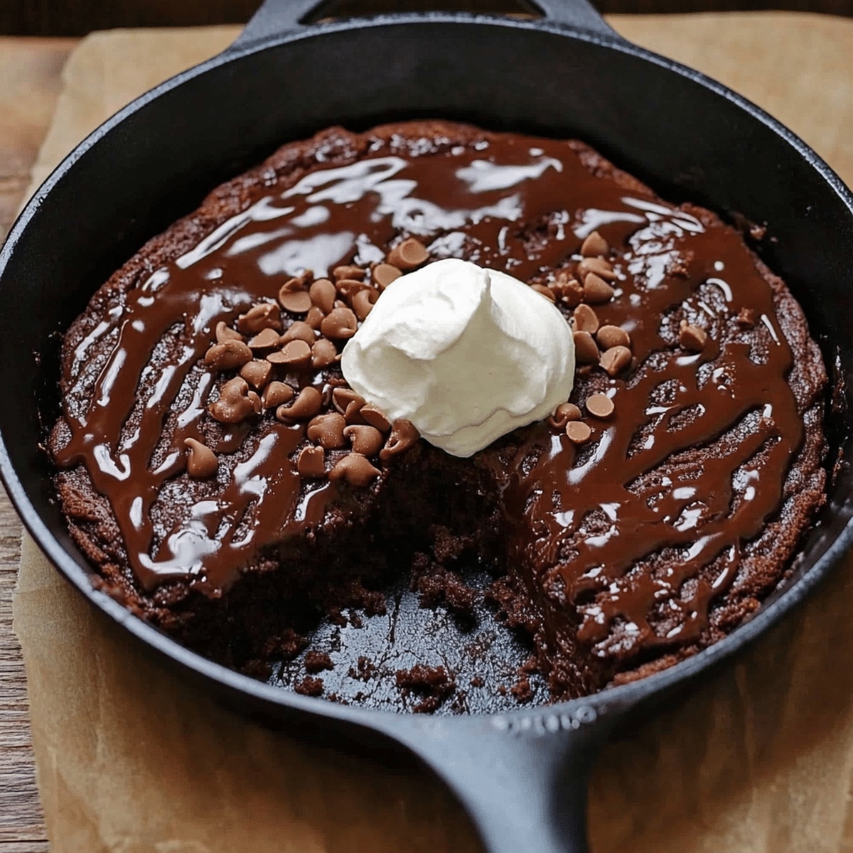 Sinful Chocolate Sheet Cake Skillet Recipe