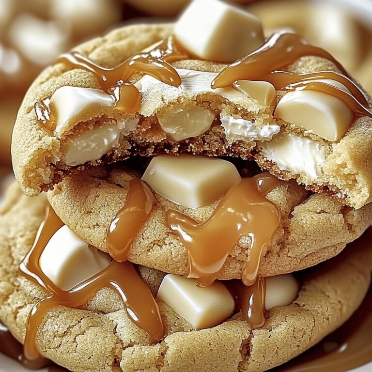 Gooey White Chocolate Caramel Chunk Cookies Recipe