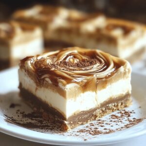 Velvety Coffee Caramel Cheesecake Bars Recipe