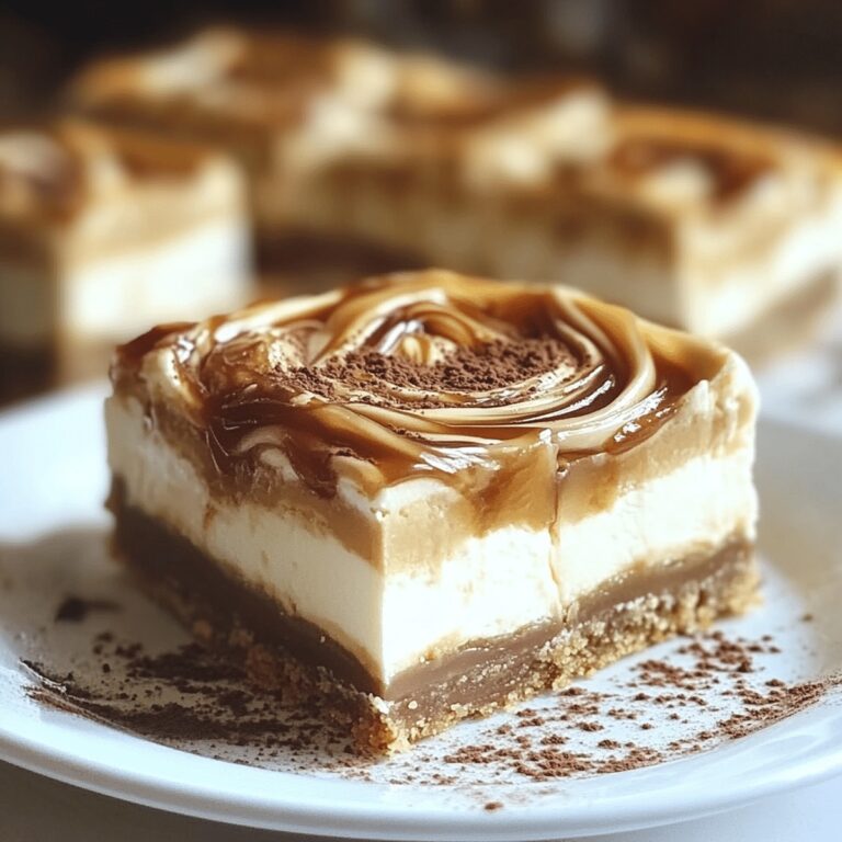 Velvety Coffee Caramel Cheesecake Bars Recipe