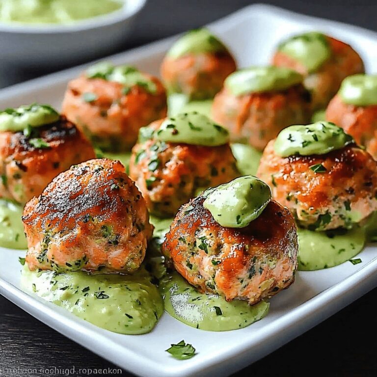 Succulent Salmon Meatballs With Avocado Sauce Recipe