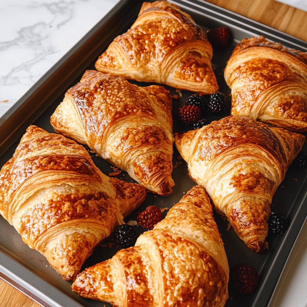 Heavenly Berries And Cream Filled Croissants Recipe