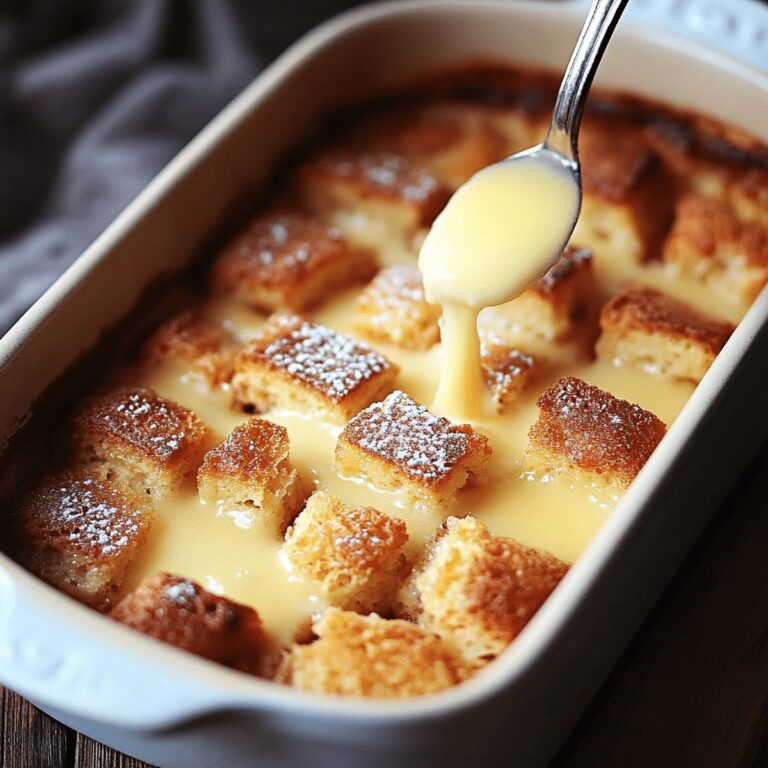 Bread Pudding In Casserole With Vanilla Sauce Recipe