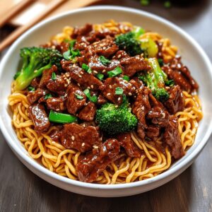 Sticky Beef Noodles Recipe