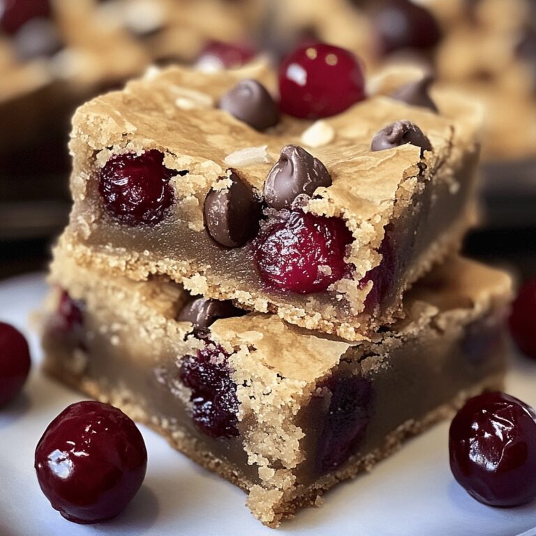 Maraschino Cherry Chocolate Chip Cookie Bars Recipe