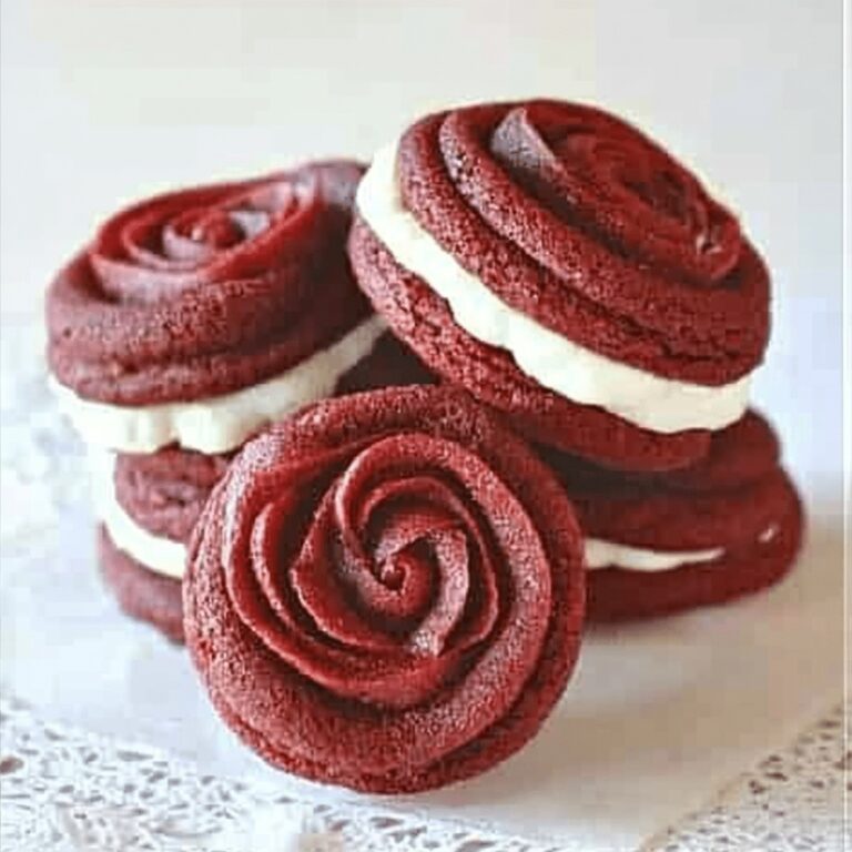 Luscious Red Velvet Rose Sandwich Cookies Recipe