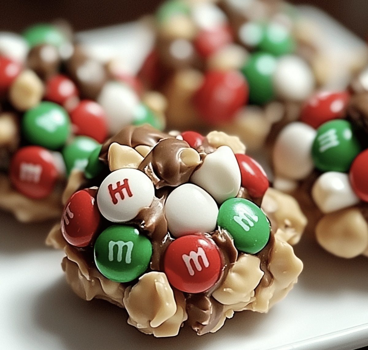 Christmas M&M Peanut Butter Clusters Recipe