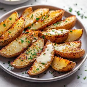 Baked Garlic Parmesan Potato Wedges Recipe