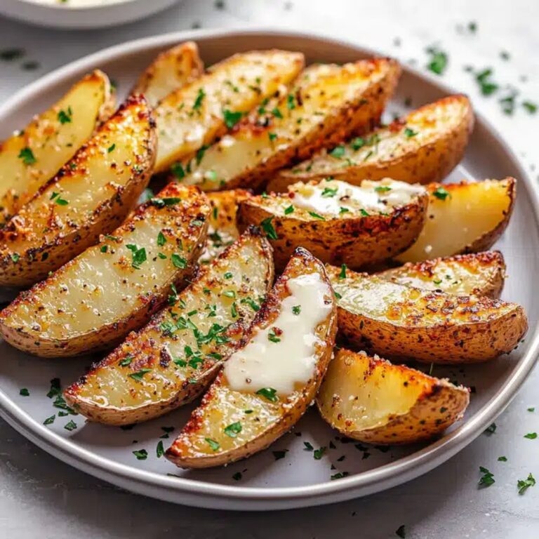 Baked Garlic Parmesan Potato Wedges Recipe