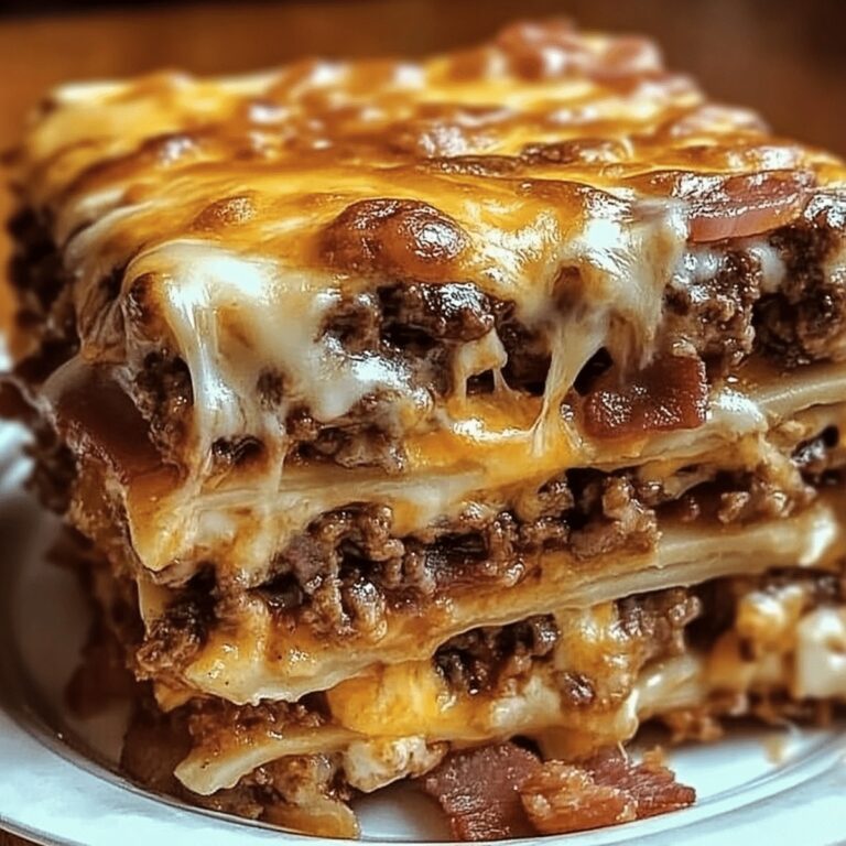 Parmesan Garlic Bacon Cheeseburger Lasagna Recipe