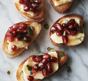 Pomegranate, Cranberry & Brie Bruschetta Recipe
