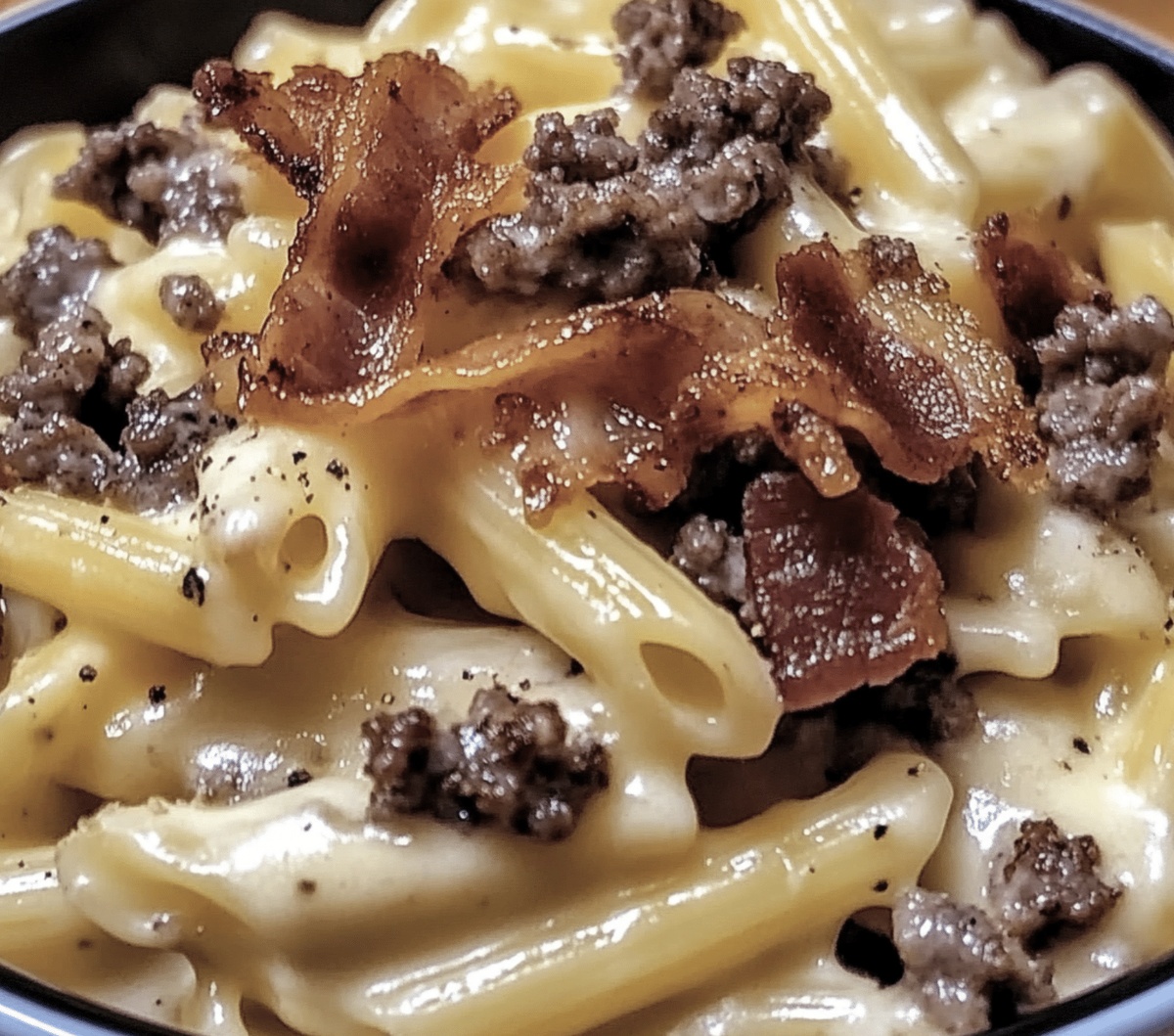 Loaded Bacon Cheeseburger Alfredo Pasta Recipe