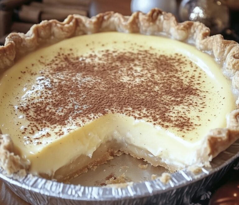 Christmas Eve Cinnamon-Vanilla Creamy Custard Pie Recipe