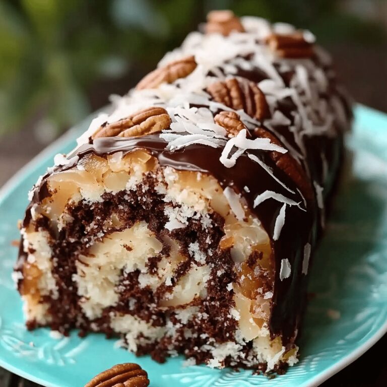 Luscious German Chocolate Coconut Pecan Roll Cake Delight Recipe