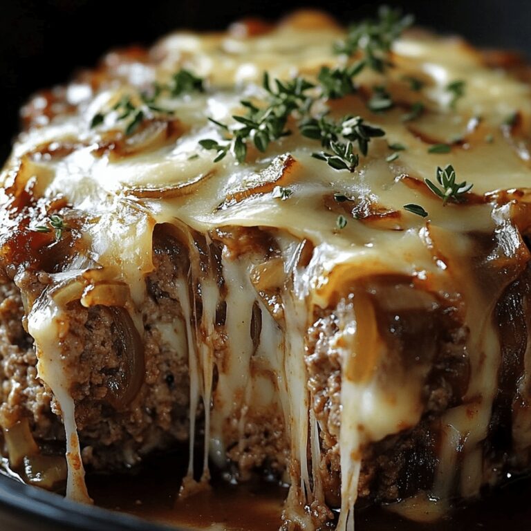Crockpot French Onion Meatloaf With Melted Swiss Cheese Recipe