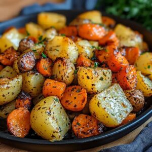 Golden Garlic Herb Roasted Potatoes, Carrots, And Zucchini Recipe