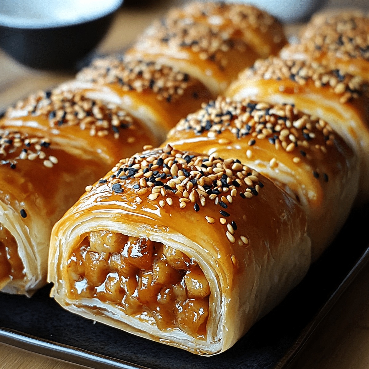 Crispy Honey Mustard Chicken Sausage Rolls Recipe
