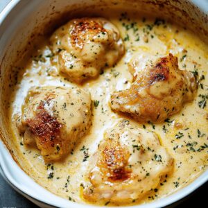 Creamy Oven Baked Chicken Thighs Recipe