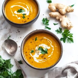 Soothing Anti-Inflammatory Ginger & Turmeric Carrot Soup Recipe
