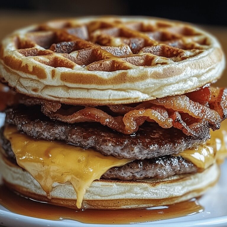 Crispy Maple Bacon Waffle Burger Recipe