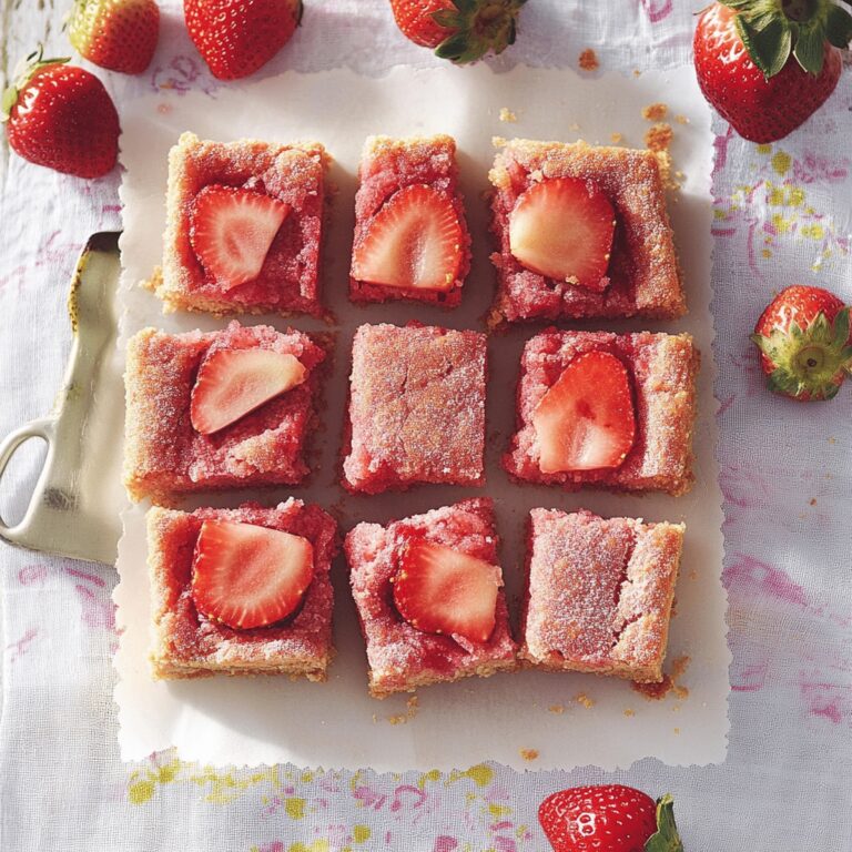 Sweet Strawberry Rhubarb Shortbread Bars Recipe